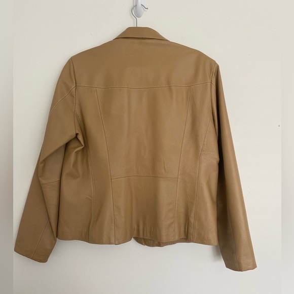 Vintage Y2K Wilson Leather Women's XL Tan‎ Leather Jacket Blazer Western Maxima - Picture 5 of 14